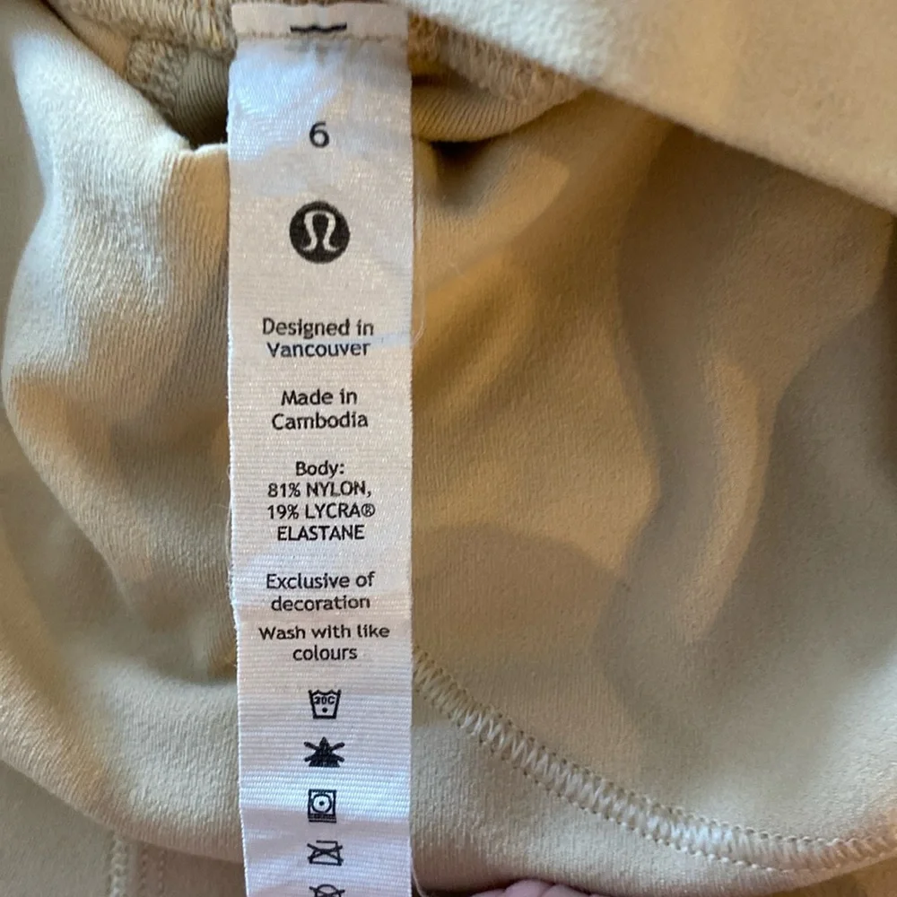 lululemon athletica Cream/Off-White Leggings